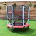 Zimtown Youth Jumping Round Trampoline 55 Exercise W/ Safety Pad Enclosure Combo Kids   